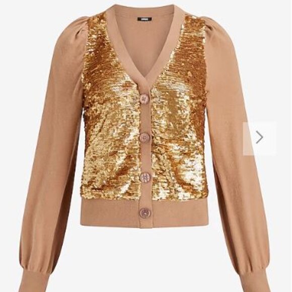 NWT Sequin Button Front Cardigan - size XS & Small - Picture 6 of 6